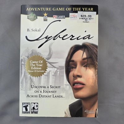 Syberia Game Of The Year PC Windows Game 3 CD Big Box Poster Teen Puzzle Mystery