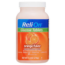 ReliOn Glucose Tablets Orange Flavor 50 Count Fast Acting Glucose Support
