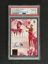 2021-22 Court Kings EVAN MOBLEY RC Auto Jade PSA 10 SSP Heir Apparent Pop 3
