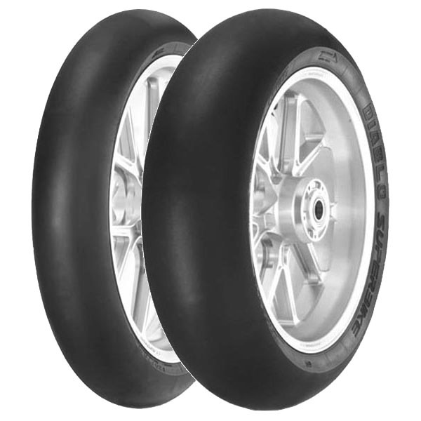 TYRE PAIR PIRELLI 125/70-17 + 120/80-10 DIABLO SUPERBIKE SC1 NHS