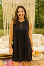 Michael Lauren Revolve Women's Size Small Black Dress Stretch Short Mesh V-Neck