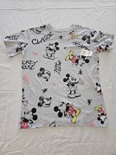 Disney Mickey Mouse T-Shirt Gray Black Red Yellow Unisex Child Size S 3-5 