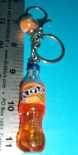 Fanta Orange Soda Advertising Keychain Miniature Bottle Replica Plastic Key ring