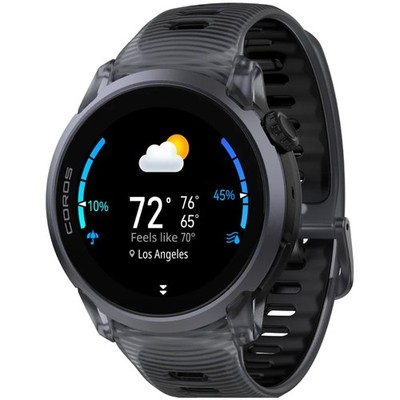 Coros Pace 4 AMOLED GPS Aluminum Series Sport Smart Watch Black Crystal Silicone