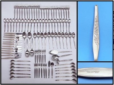 SET of 103 Vintage MCM Pieces WELDAN Stainless Steel Flatware JAPAN Iced Tea Pie
