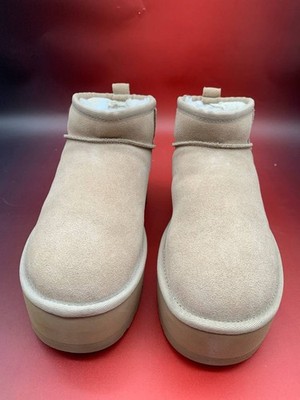UGG Classic Ultra Mini Platform Stiefel Sand Rauleder Gr. 38 Neu