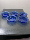 5 Antique Depression Glass MODERNTONE BERRY DISH Cobalt Blue, 5"