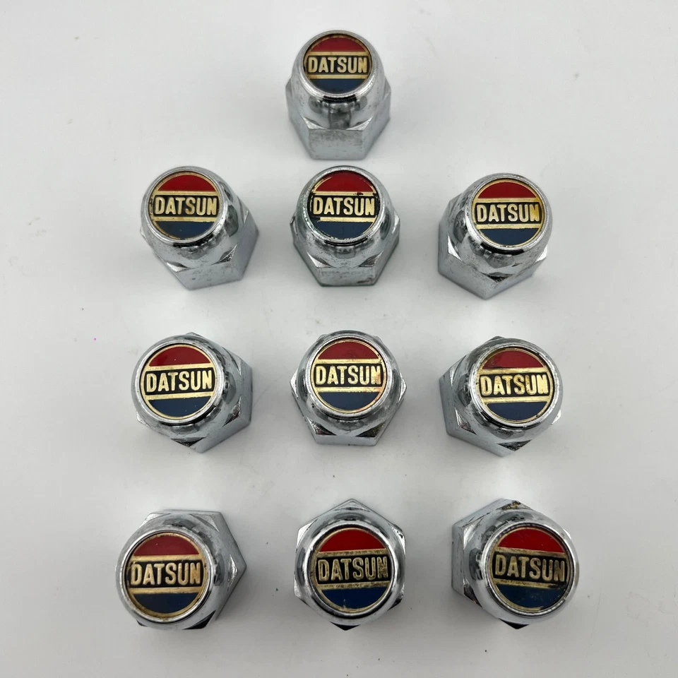 Cubiertas de tuerca Datsun vintage 510 240Z 610 710 260Z B110 Bluebird plástico cromado Foto 2 de 4