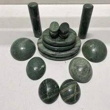 Spa Stone - Nephrite Jade Like Massage /Heat Stones 18 Piece Polished Stones