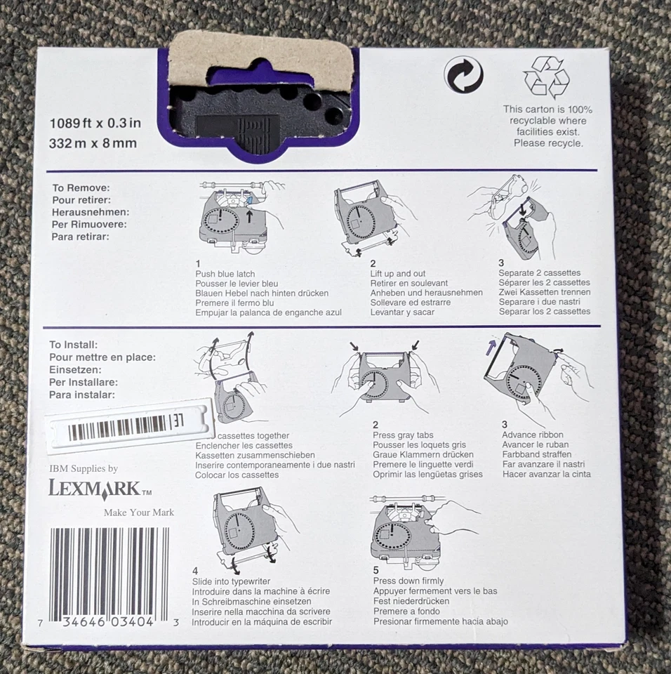 NOS Lexmark IBM Typewriter Ribbon 1380999 Easystrike Superior White Correctable - Image 2 of 3