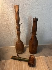 2 Vintage Antique Wooden Pestle masher primit...