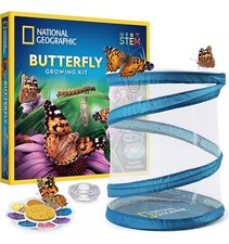 NATIONAL GEOGRAPHIC Butterfly Growing Kit - Habitat Kit with Voucher NEW NIB