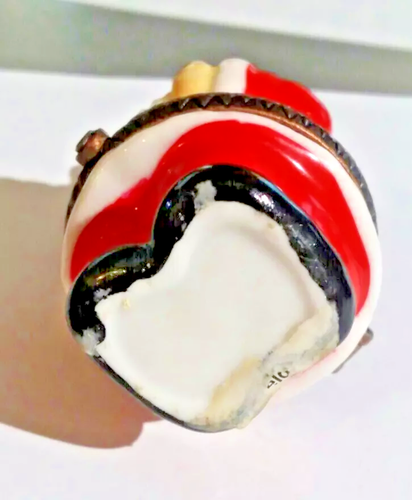 Porcelain Hinged Santa Claus Trinket Box Christmas Gift 4 IN TALL VINTAGE  D70 - Afbeelding 5 van 6