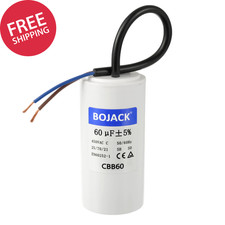 CBB60 Run Capacitor 60 Uf 450V AC 60 MFD 2 Wire 50/60Hz Cylinder Motor Run Capac
