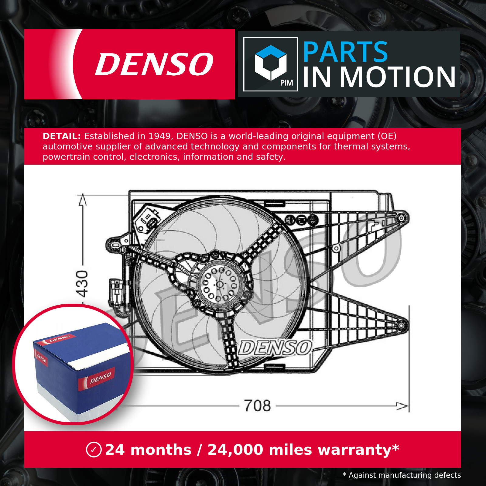 Radiator fan DER09049 DENSO for ABARTH 500 / 595 / 695 500C / 595C / 695C - Image 11