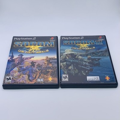 Lot of 2 SOCOM U.S. Navy SEALs & SOCOM II 2 PS2 - With Reg Card No Manual Tested