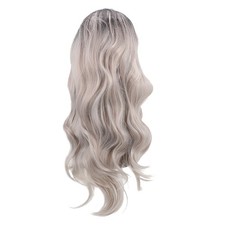 Long Curly Grey Wig Resistant Wig Supplies for Women