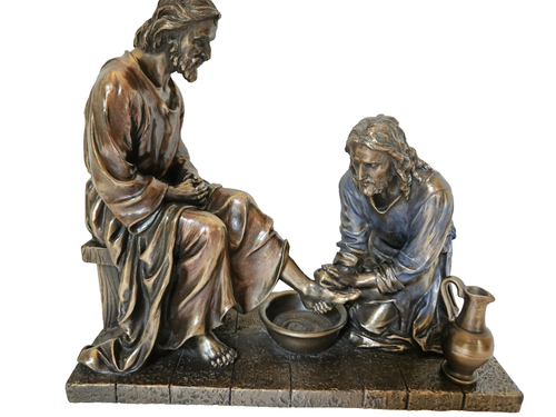 JESUS ​​WASHING THE FEET OF THE DISCIPLES OF VERONESE Statue Cast Bronze Figure - Picture 1 of 19