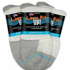 Loose Fit Stays Up Casual Quarter Socks - Superior Stretch and Comfort, Wide...