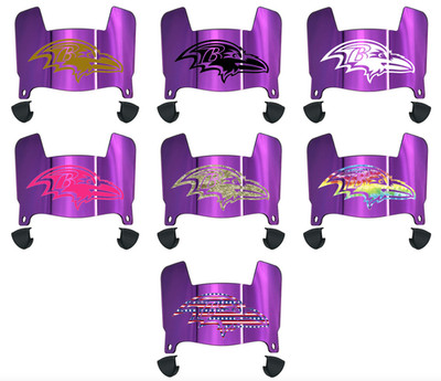 Baltimore Purple Chrome Mirror Mini Football Helmet Visor Shield w/ Clips
