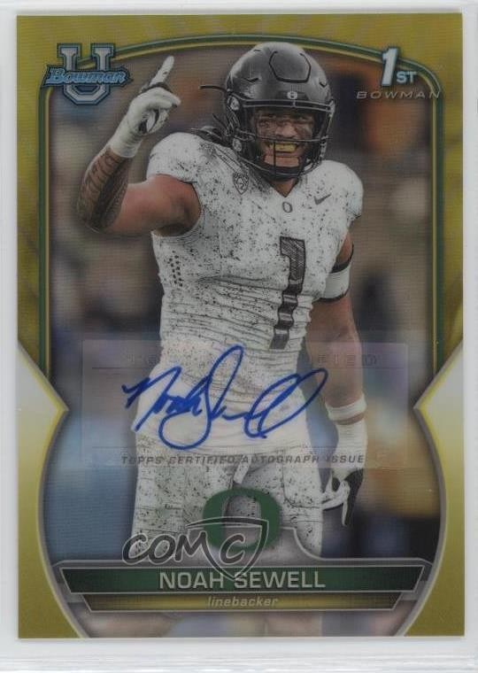 2022 Bowman U Chrome Prospect Yellow Refractor 52/75 Noah Sewell #57 Auto 12sd