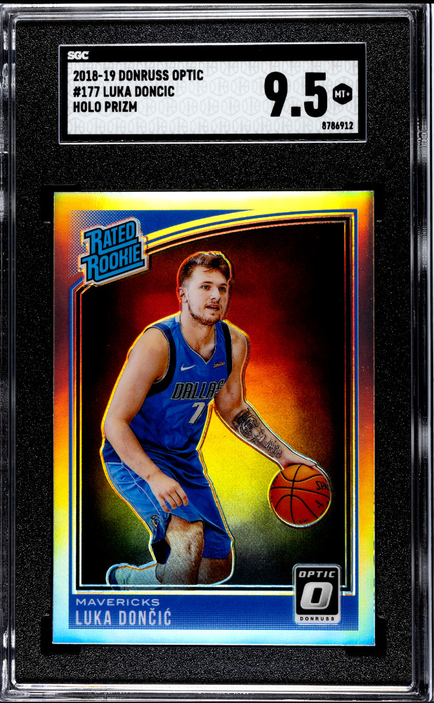 2018-19 Panini Donruss Optic Luka Doncic Holo Rookie Card #177 SGC 9.5