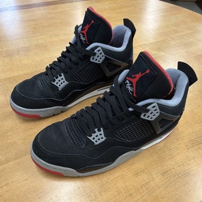 Jordan Air Jordan 4 Retro OG Bred Black Red 308497-060 Low Top Athletic Sneakers