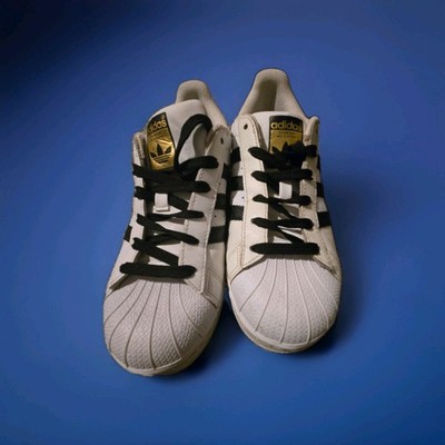 adidas Superstar Originals Men's White Black Leather Upper Low Top Sneakers