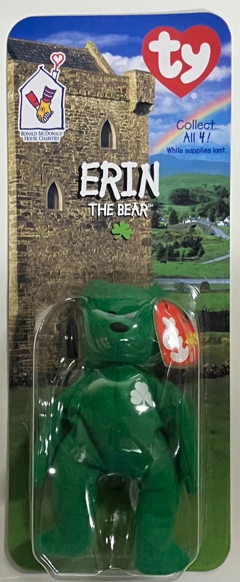 Ty Beanie Baby Erin The Bear 1999 Retired Plush Toy, McDonalds (NEW)