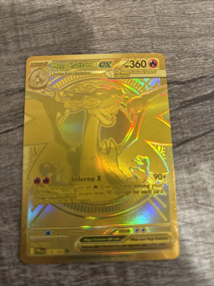 Gold Mega Charizard X EX 130/094 NM Pack Fresh Phantasmal Flames Pokemon - Image 4 of 4