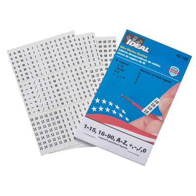 Ideal 44-109 1/4'' x 1-1/2'' Wire Marker Booklet