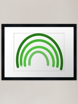 Gerahmtes gerahmtes Wandbild Grüner ästhetischer Regenbogen Poster Leinwanddruck Bild