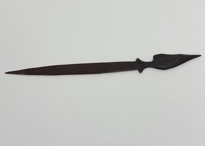 Vintage Rose Wood Hand Carved Fish-Handle Letter Opener 12 Inch