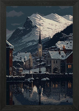 Tromso 02 Pixel art Framed Wall Art Poster Canvas Print Picture