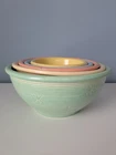 Very Rare Complete Set of Shawnee Pettery Mixing Bowls Snowflake Nesting Bowls