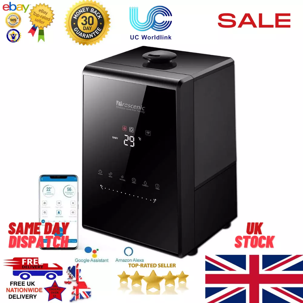 proscenic 808C Humidifier for Bedroom 5.3L App and Alexa Control 360 Warm. C1