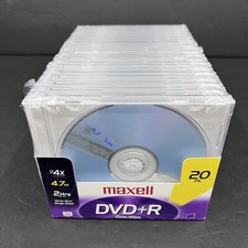 Maxell 20 pack DVD R Write Once Data/Video Discs w/Jewel Cases 4.7 GB