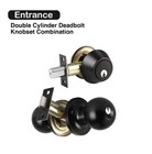 <!--F#f_0-->Premium Round Ball Door Handle Entrance Passage Privacy Lock Matt Black Knobset<!--F/-->