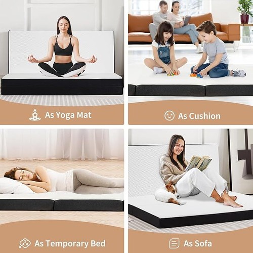 Folding Mattress - 3" Tri-Fold Memory Foam. With washable cover. 80"×60"×3" - Picture 3 of 13