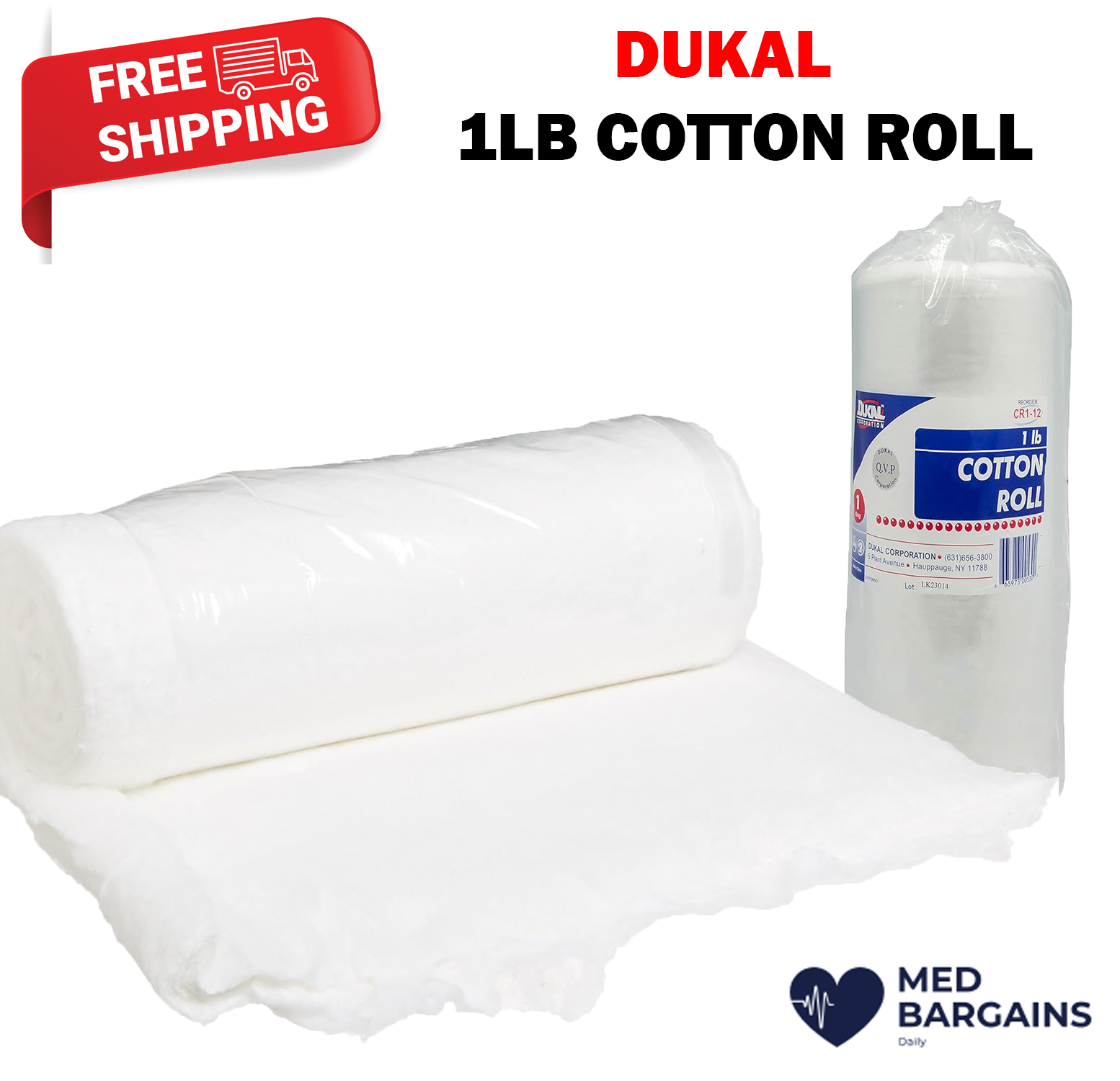 Dukal CR112 Cotton Roll 1 lb White eBay