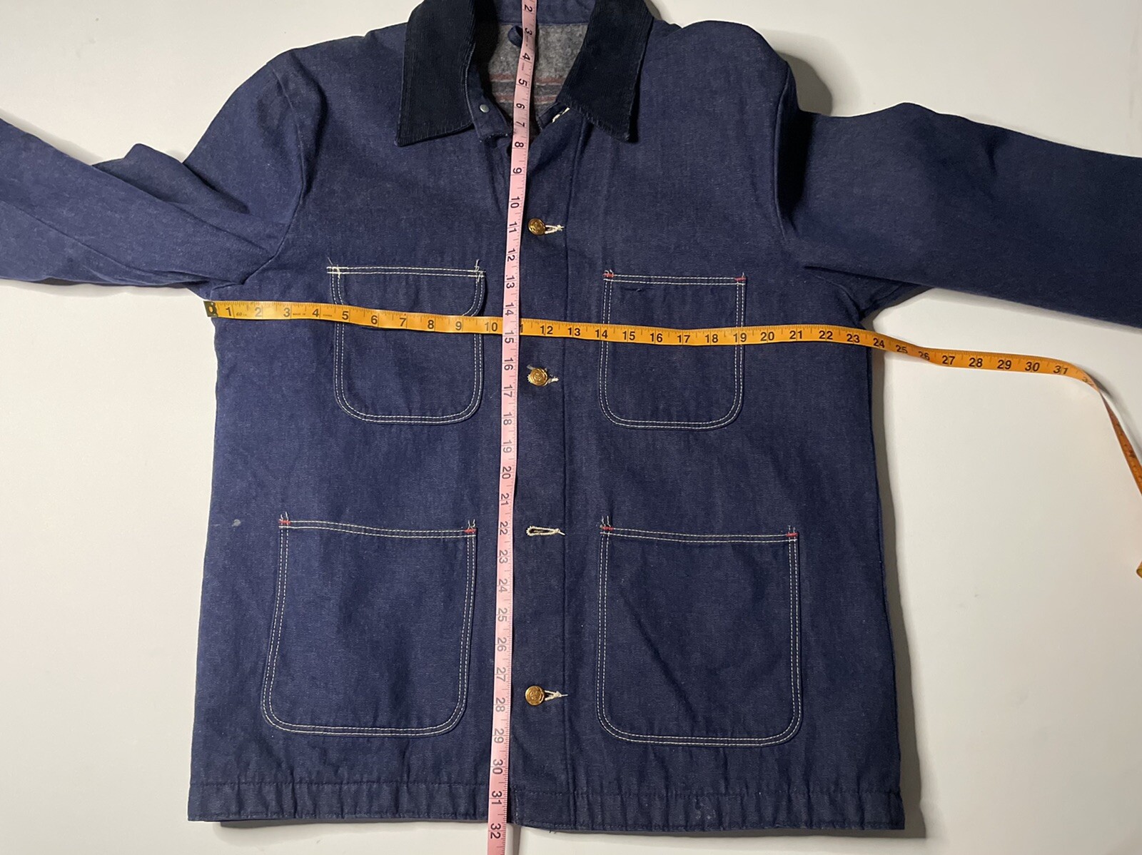 vintage Wrangler blanket lined denim chore jacket coat sanforized Blue Bell image 6