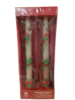 Vintage Guild House Christmas Candle Sticks American Greetings Tapered 10'' NOS