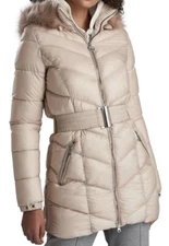BARBOUR  International Womens 10 Highpoint Quilt Hooded Puffer Coat-Blush Beige
