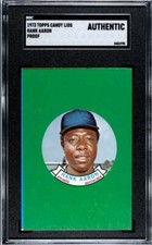 HANK AARON 1973 Topps Candy Lids PROOF SGC Population TWO Amazing Provenance 