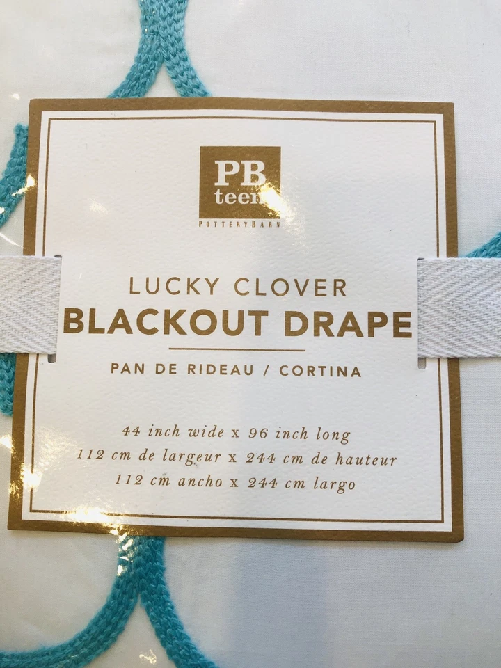 Cortinas oscuras bordadas Pottery Barn Suerte Clover decoración de playa adolescente Foto 3 de 4