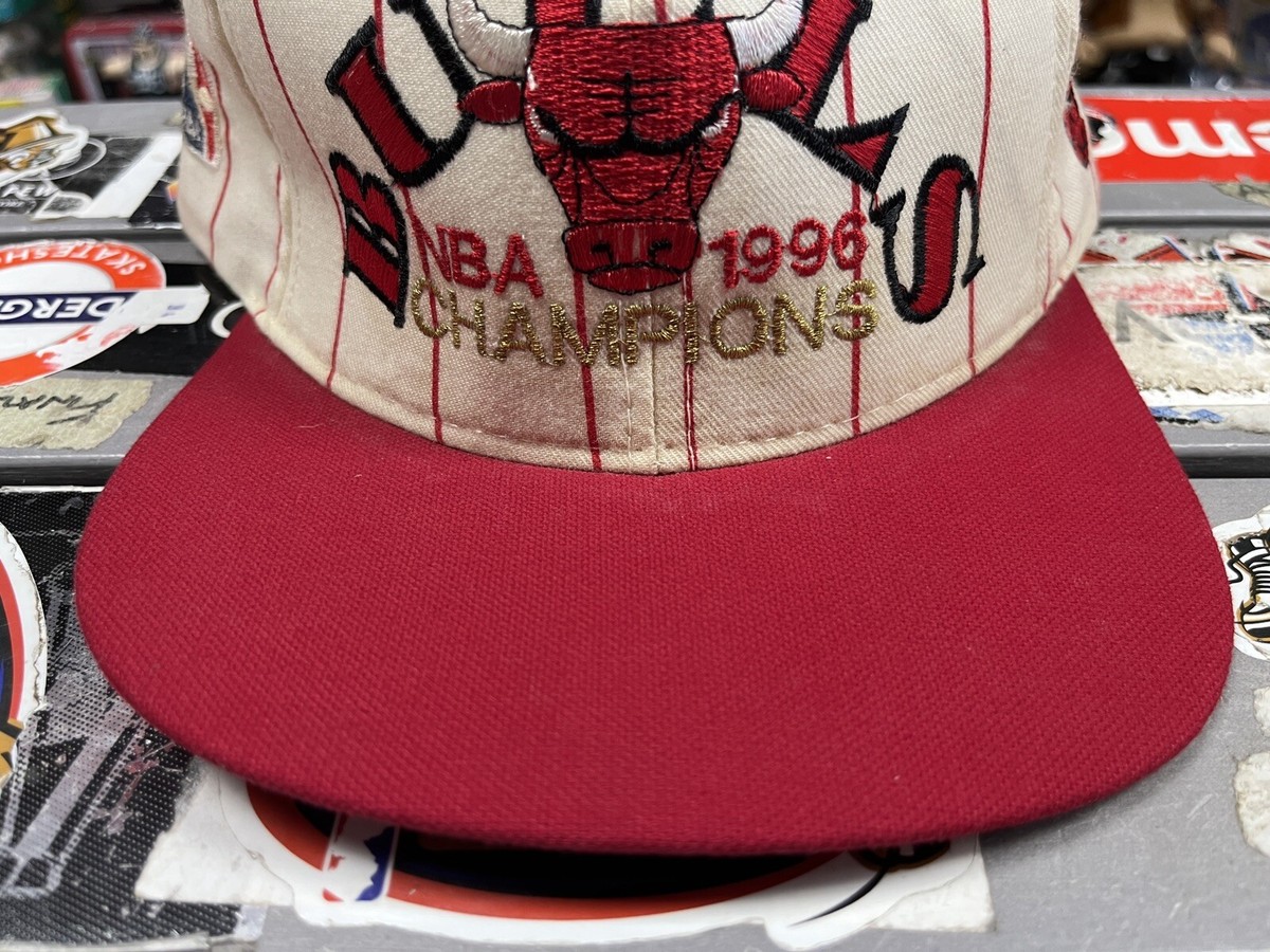 【新品未使用】　NBAシカゴブルス　チャンピオンハット Vintage 1996 Chicago Bulls NBA Champions White NBA Logo 7