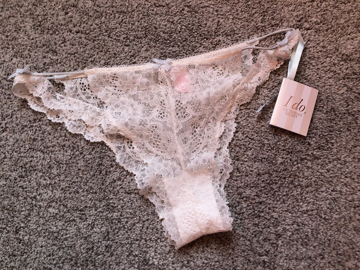 Victoria Secret Cheekini/culotte Bikini Coquine White Bridal Panty Medium  NWT