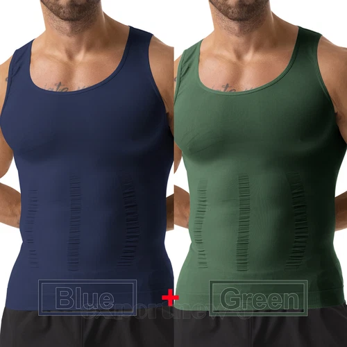 Herren Body Shaper Schlankmacher Shirt Kompression Weste Slim Shapewear Tank Top Girgle - Bild 45 von 46
