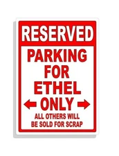 Personalized Parking Sign Wall Decal Metal Sign No Parking Customized for Ethel
