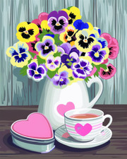 Vibrant Butterfly Flowers and Desserts - Printed Needlepoint Canvas FA88